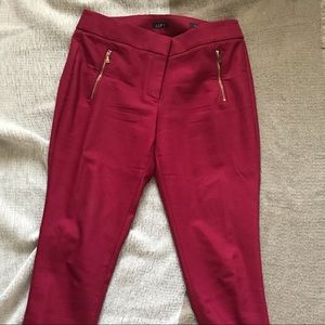 Red Skinny Ankle Pants